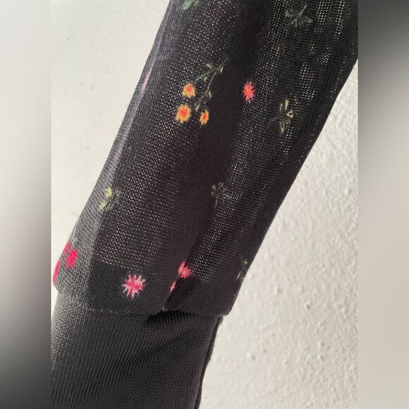 LuLaRoe Black Floral Print Cheryl Cardigan size: XS - Picture 5 of 7